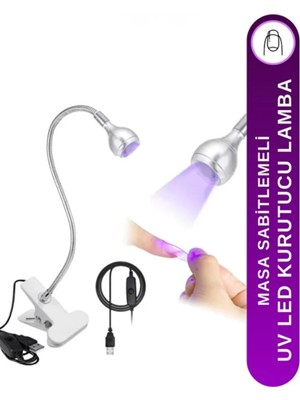 Meks Fontenay Uv LED Kurutucu Lamba Masa Sabitlemeli Jel Tips Oje Kurutucu LED Lamba Beyaz