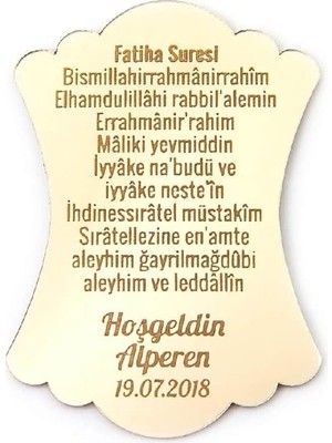 Meks Ihvan Online 10 Adet Hediyelik Aynalı Pleksi Mıknatıslı Dolap Süsü Fatiha Suresi