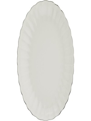 Meks Kütahya Porselen Bone Luz Platin File Kayık Tabak 27X19CM Tekli BNLZF28KY220