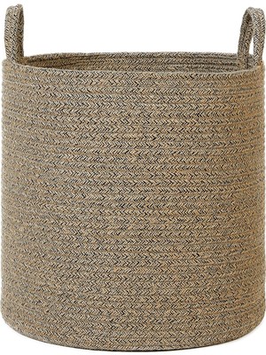 Meks Ocean Home Textile Siyah Kırçıllı Jüt Halat Sepet 40 x 40 cm