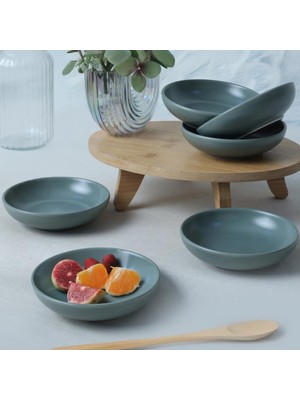 Meks Keramika Mat Yeşil Halka Çerezlik/sosluk 13 cm 6 Adet 322