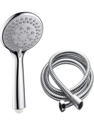 Meks New 5 Fonksiyonlu Duş Başlığı + 150CM Duş Spirali Hortumu/duş Seti Takımı