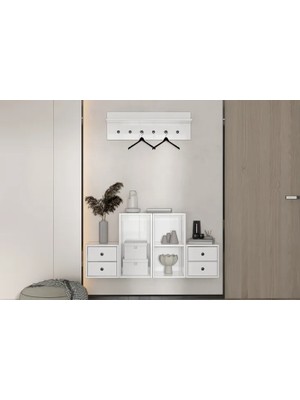 Vivense Leno Minimalist 4 Çekmeceli Dresuar ve Askılık PNR-DRS-1002