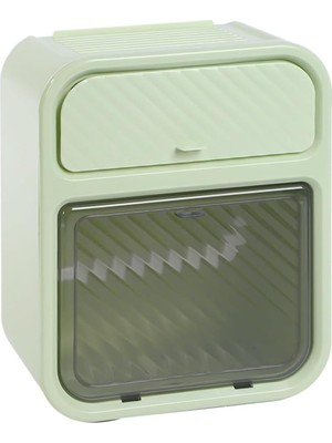 Meks Aksesuarcı Kompakt Tasarım Banyo Tuvalet Kağıdı Saklama Kutusu, Delik Delmeden Kolay Montaj (Yeşi̇l)