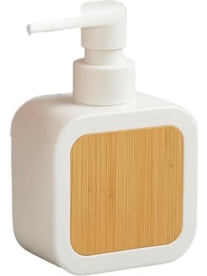 Meks Mat Antrasit Sabunluk | Ahşap Desenli Lüks, Ergonomik Tasarım, Ahşap Dispenser (Beyaz)