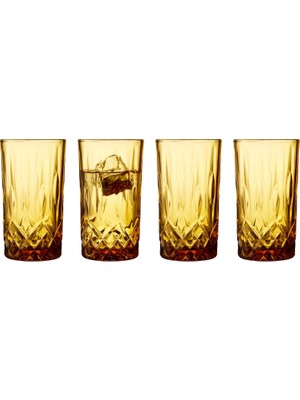 Meks Lyngby Glas Sorrento Highball 38 cl 4 Adet Amber