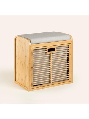 Meks Dalı Natural Bambu Sepet 52X33X52 cm