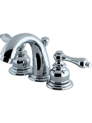 Meks Kingston Brass KB911AL Victoria Mini Pirinç Pop-Up ile Yaygın Lavabo Bataryası, Parlak Krom, 10,5 C