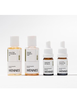 Meks Mini Seyahat Seti: Ihlamur Özlü Saf Bakım Luna8 | Yüz Temizleme Jeli, Tonik, Hyaluronik Asit Serum,