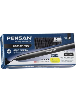 Meks Pensan 3003 Ofis Tipi Keçeli Kalem Siyah 10 Lu - PE3003KK10S
