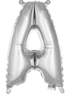 Meks A Harfi 16 Inç Gümüş Renk Folyo Balon 36 cm (Gümüş)