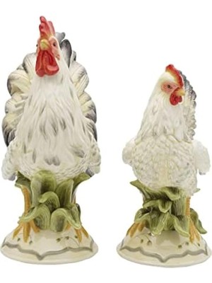 Meks Fitz And Floyd Lantana Horoz ve Tavuk Figürü, 2'li Set
