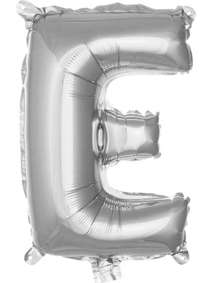Meks E Harfi 16 Inç Gümüş Renk Folyo Balon 36 cm (Gümüş)
