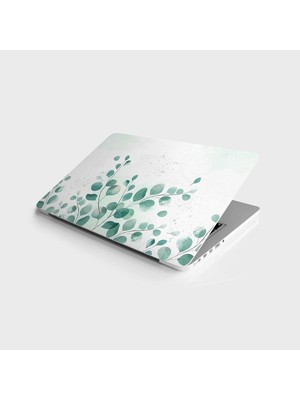 Meks Laptop Sticker Notebook Pc Kaplama Etiketi Yeşil Çiçek