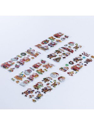 Meks Bimotif 6 Adet Noel Babalı Kabartmalı Yılbaşı Sticker Seti Karışık