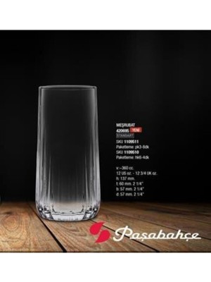 Meks Paşabahçe 420695 Nova Su Bardağı 360 cc 6 Lı