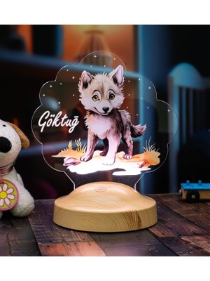 Meks Sevimli Kurt Çocuk Odası Gece Lambası, Kurt Köpeği Bebek Doğum Günü Hediyesi, Isimli Çocuk Hediyesi