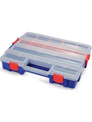 Meks Workpro Profesyonel Istiflenebilir Organizer, 17 Gözlü, 38X30X6.8CM, Şeffaf Kapaklı, Polipropilen,