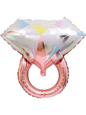 Meks Tektaş Yüzük 75 cm Rose Gold Renkli Elmas Folyo Balon Bekarlığa Veda Partisi Bride To Be Model 2