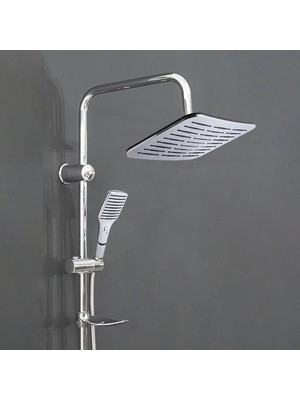 Meks BADEM10 Robot Tepe Duş Seti Takımı Shower Yağmurlama Dikdörtgen Banyo Masaj Duş Başlığı Sistemi Kro