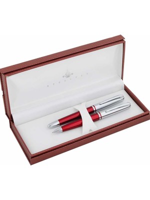 Meks Steelpen Saturn Serisi 2353 Bordo Dolma Kalem+Tükenmez Kalem