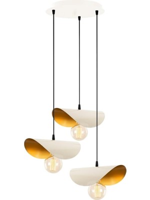 Meks Amber LED Modern Metal Gövdeli 3'lü Tepsi Sarkıt Aydınlatma Yatak Odası ve Oturma Odası Için E27 Uy