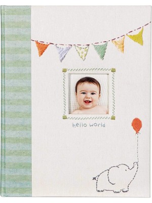 Meks C.r. Gibson 'hello World' Ilk 5 Yıl Bebek Anı Defteri, Fil Desenli, Unisex