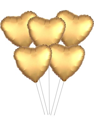 Meks 5 Li Kalp Gold 15 Inc Folyo Balon