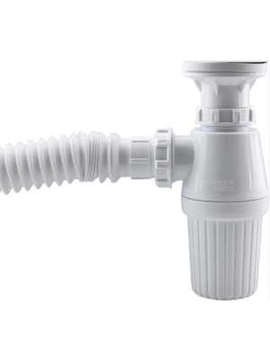 Meks Sökülebilir Taslı Körüklü Sifon, Temizlenebilir Plastik Gider Borusu, Mutfak Banyo Lavabo Için
