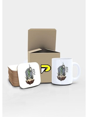 Meks Postermanya Need More Coffee Zombi Tasarımlı Baskılı Kupa Bardak Seti, Eğlenceli Özel Hediye Mug 2