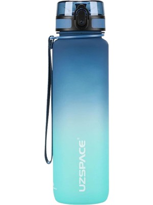 Meks Uzspace Fiftyfifty 1000ML Büyük Boy Çift Renk Softtouch Ff Collection Tritan Su Matarası Mavi-Turku