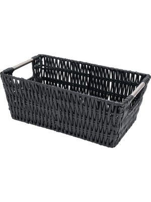 Meks (Black) - Whitmor Rattique Small Shelf Tote, Black