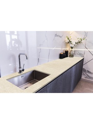 Meks Stickerart Tezgah Üstü Fayans Kaplama Folyosu Mutfak Tezgahı Kaplama Natural Italian Marble 70 cm x