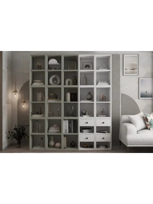 Vivense Zara Nettrends 5 Bloklu Çekmeceli Kitaplıknrg Ktp 1142