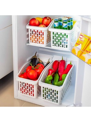 Meks Porsima Org-23 Jumbo 4 Lü Çok Amaçlı Plastik Dolap Içi Düzenleyici Saklama Kutusu Organizer Sepet