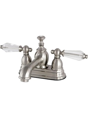 Meks Kingston Brass KS7008WLL Wilshire 10 cm Merkez Seti Pirinç Açılır Lavabo Bataryası, Saten Nikel, 10