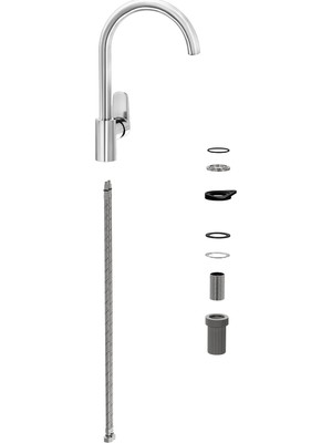 Meks Artema Shift T20 A43674 Eviye Bataryası, C Tipi, Krom