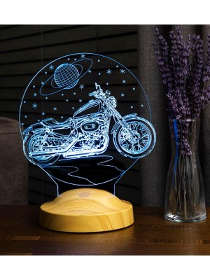 Meks 3D Motorsiklet Chopper LED Lamba