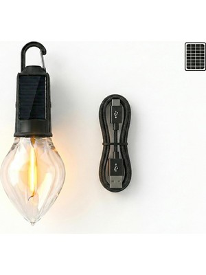Meks Solar ve Type-C Şarjlı Kamp Lambası | 3 Kademeli Işık, Şarj Göstergeli, Asılabilir Suya Dayanıklı Ç