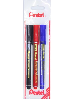 Meks Pentel Marcador Permanent Markör - Ekstra Ince Uç Si̇y-Kir-Mav