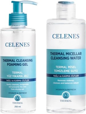 Meks Celenes By Sweden Termal Yüz Temizleme Seti Ikisi Bir Arada Yağlı ve Karma Ciltler 250 ml + 250 ml