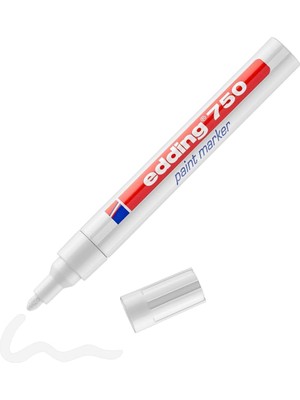 Meks Edding 750 Tam Örtücü Boya Kalemi - Beyaz - 1 Kalem - Yuvarlak Uçlu 2-4 mm