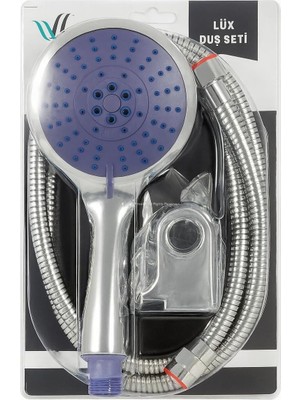 Meks Lüx Duş Seti, 3 Fonksiyonlu Akış, 150 cm Krom Spiral Hortum, Kirece, Bükülmeye ve Yüksek Basınca Da