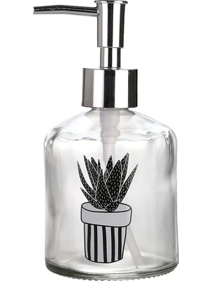 Meks Cam Sıvı Sabunluk,kaktüs 1 Desen 300ML 7,6X15,5CM