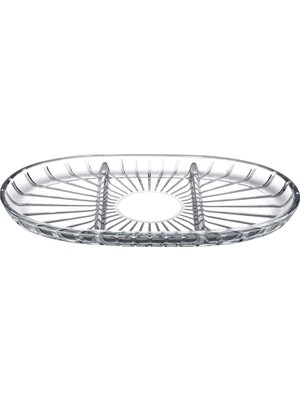 Meks Paşabahçe Elegant Bölmeli̇ Oval Tabak 163X278 mm 000-SEFFAF 1 Ofset Hedi̇yeli̇k Kutu 6 Paşabahce