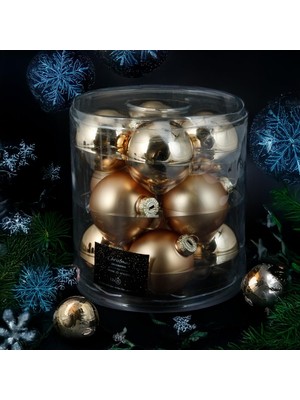 Meks Koopman New Year 12 Parça Yılbaşı Topu Gold 60 mm
