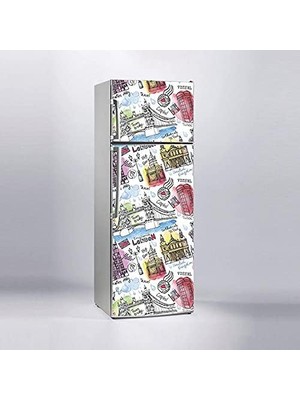 Meks Buzdolabı Sticker Kaplama Dolap Kaplama Etiketi Londra