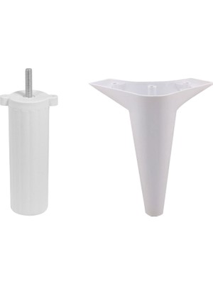 Meks BADEM10 Aspen Mobilya Ayağı 12'li Set Robot Süpürge Için Koltuk Kanepe Destek 15 cm Beyaz Baza Ayak