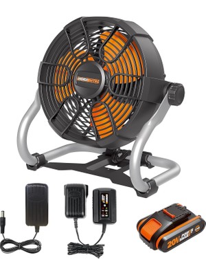 Meks Worx WX095 20VOLT 2.0AH. Li-Ion 242MM Profesyonel Hibrit Şantiye Fanı/vantilatör