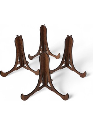 Meks Tabak ve Süs Levhaları Gerçek Ahşap 4'lü Teşhir Ayağı 10 cm x 10 cm Stand
